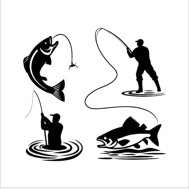 Silhouetten von Fischern