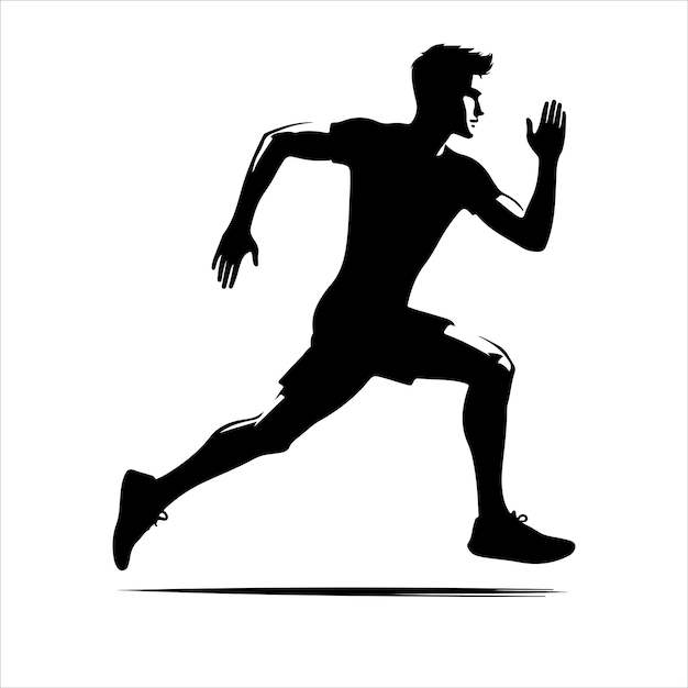 Vektor silhouetten von läufern auf sprint-männern vektor schwarze silhouetten der läufer von sprint- männern auf weißem hintergrund