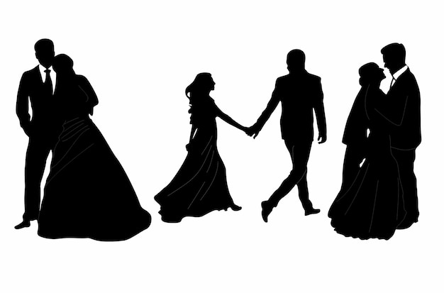Silhouetten von Menschen mit weißem Hintergrund