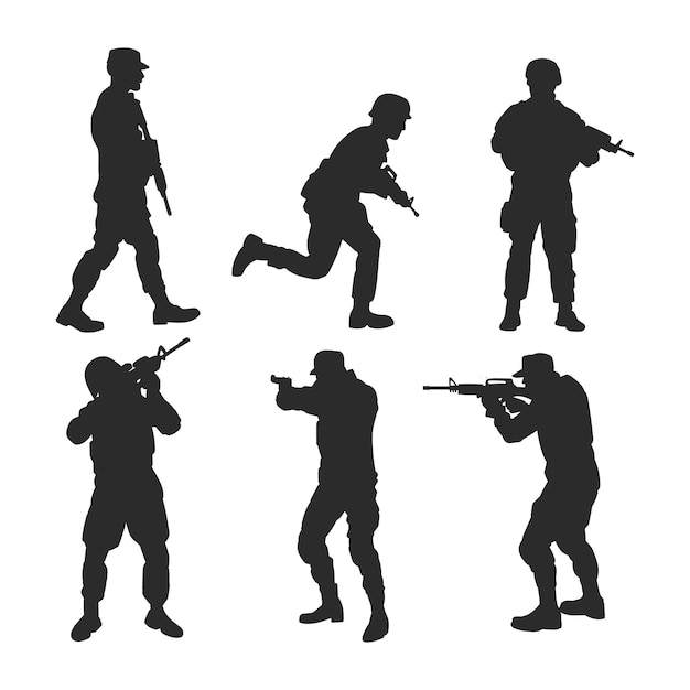 Silhouetten von us-soldaten. vektor-illustration