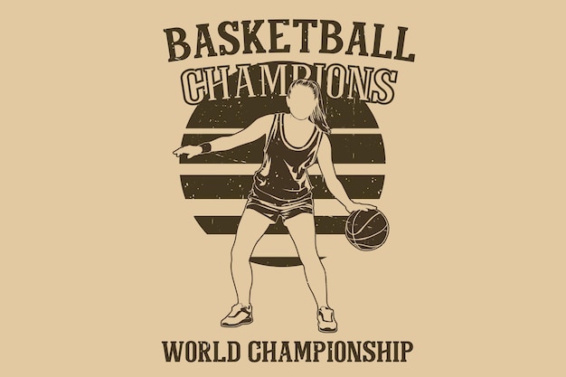 Vektor silhouettendesign der basketball-weltmeister-weltmeisterschaft