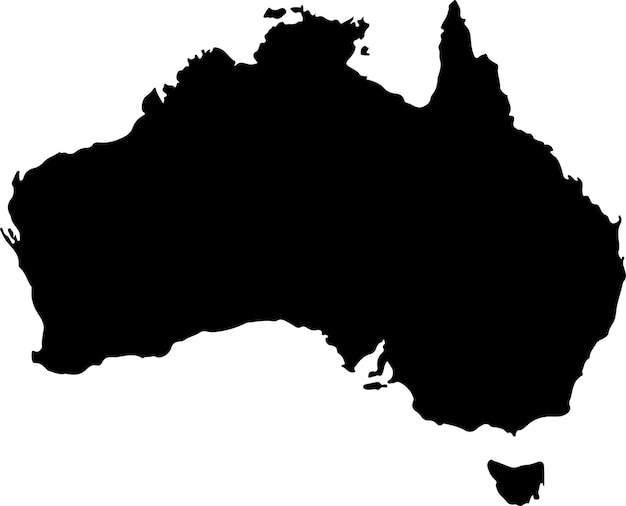 Silhouettenkarte von Australien mit transparentem Hintergrund