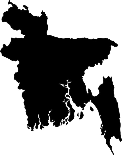 Vektor silhouettenkarte von bangladesch