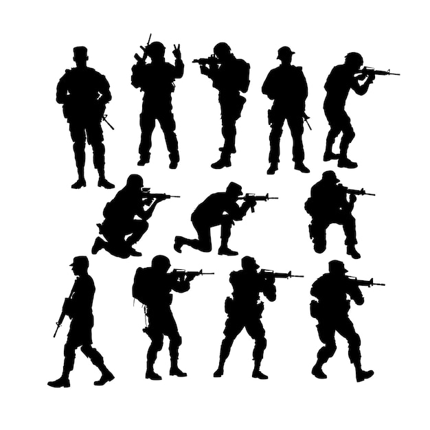 Silhouettensatz des Militärs