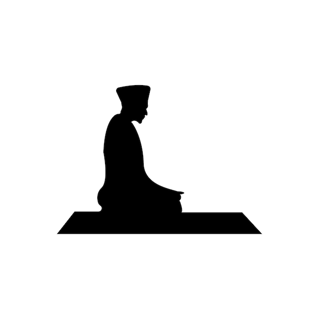Silhouettenvektor von muslimischen Menschen, die beten