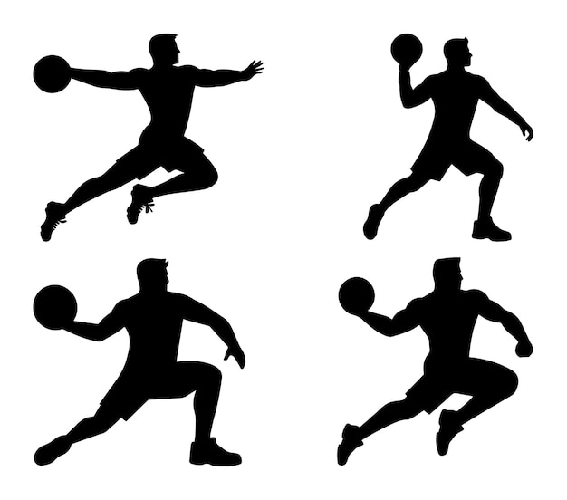 Silhouettenvektoren des Dodgeball-Spielers