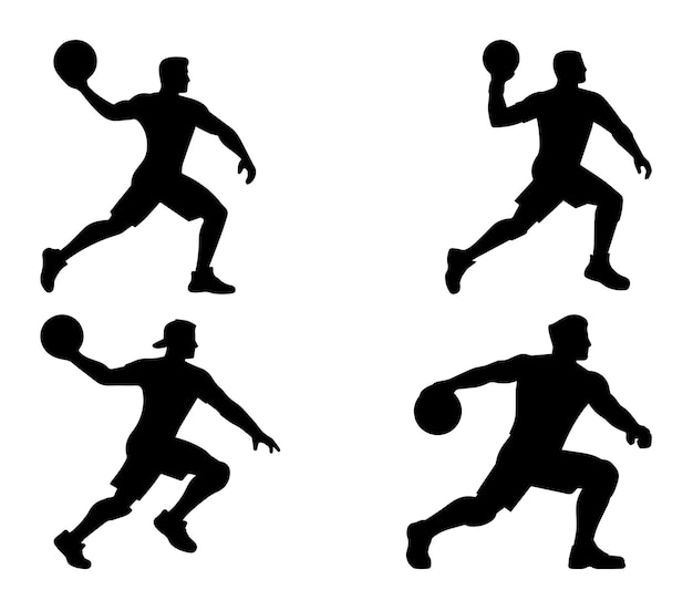 Silhouettenvektoren des Dodgeball-Spielers