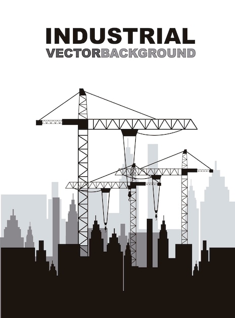 silhouettte Baukran mit Gebäude Vektor-Illustration
