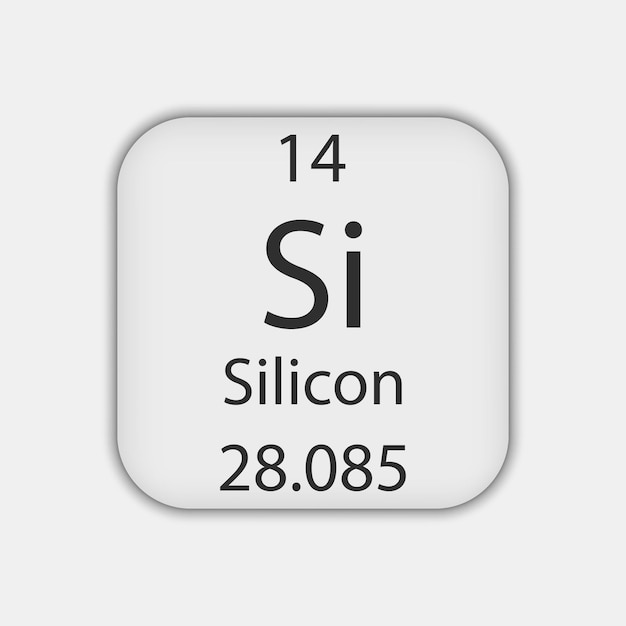 Siliziumsymbol Chemisches Element des Periodensystems Vektorillustration