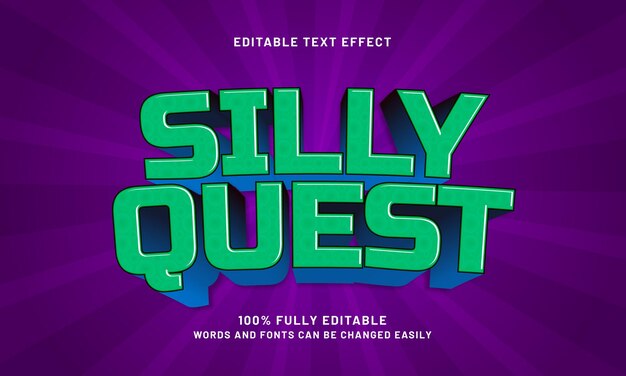silly quest bearbeitbare Texteffekte mit einem Kinder- und Spielthema