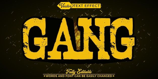 Silver Gangster Vector Vollständig bearbeitbare Smart Object Text-Effekt