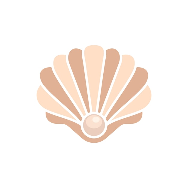 Vektor simple beauty pearl seashell shell oyster cockle oyster jakobsmuschel-logo-design