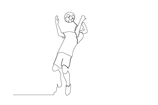 Simple line fußball bei der weltmeisterschaft 2022 in katar. einzeiliges konzept der zeichnung der fußballweltmeisterschaft
