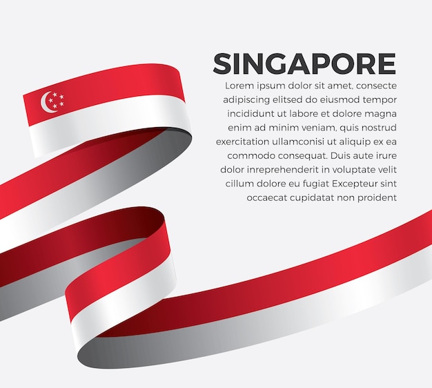 Singapur-bandflagge, vektorillustration auf weißem hintergrund