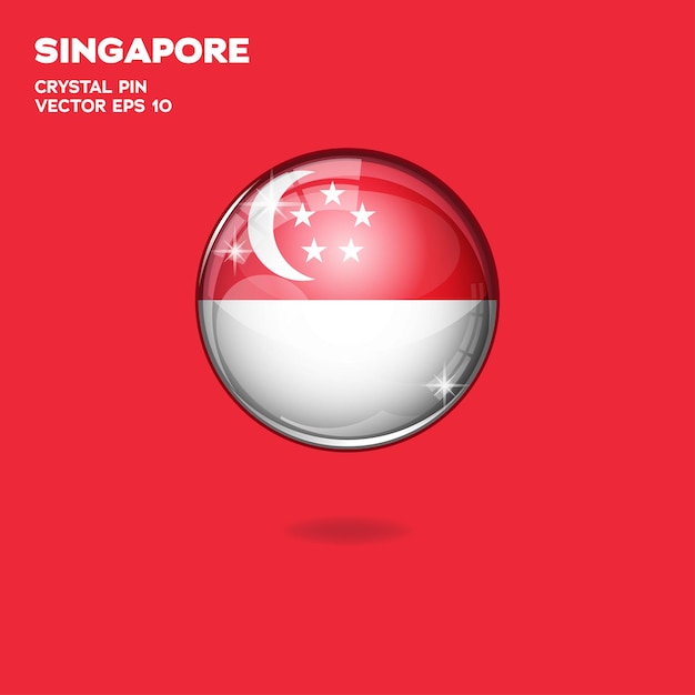 Singapur-flagge 3d-schaltflächen