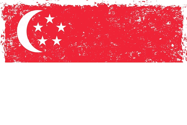 Singapur-Flagge im Used-Look im Grunge-Stil