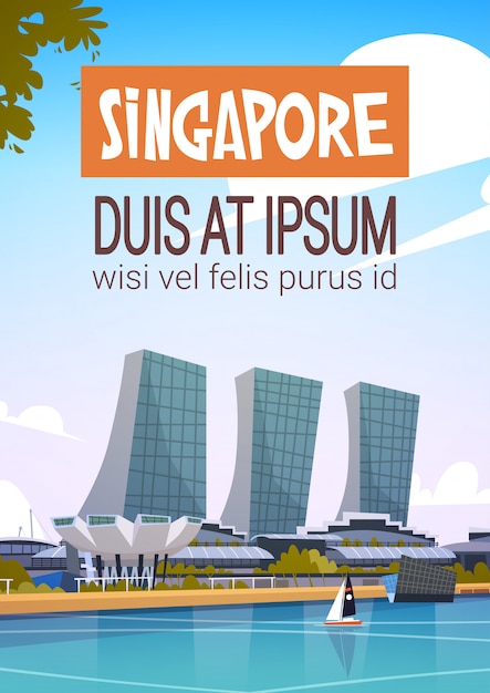 Singapur-Stadtansicht-Wolkenkratzer-Hintergrund-Skyline-Stadtbild mit Kopienraum