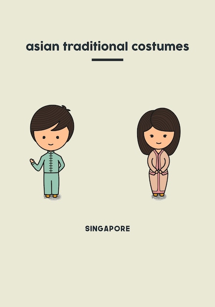 Vektor singapurisches traditionelles kostüm