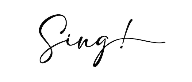 Vektor singphrase kontinuierliche einzeilige kalligrafie-handschrift-inschrift mit weißem hintergrund