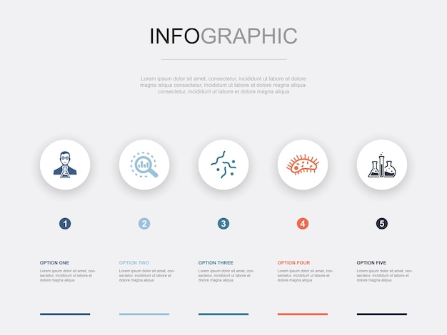 Sirene Key Security Guy Bomb Bug Icons Infografik-Designvorlage Kreatives Konzept mit 5 Schritten