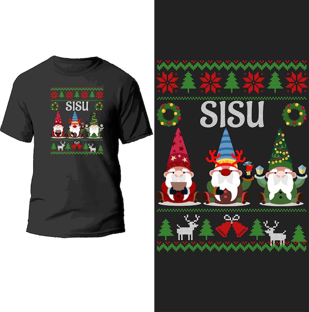 Sisu weihnachts-t-shirt-design.