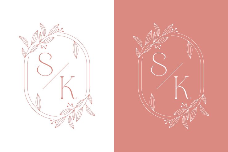 Vektor sk blumen-dekorative elegante hochzeits-logo