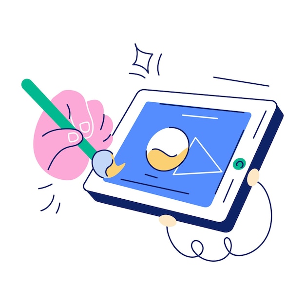 Skalierbare flache Illustration, die digitale Kunst darstellt