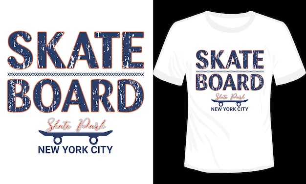 Skate-brett-t-shirt-design-vektor-illustration skate-park-new york city-t-shirt-design