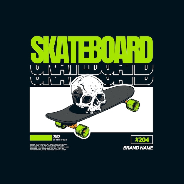 Skateboard-grafik mit streetwear-design