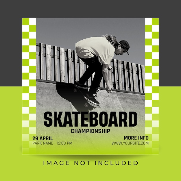 Skateboard-Meisterschafts-Flyer Social-Media-Beitragsvorlage