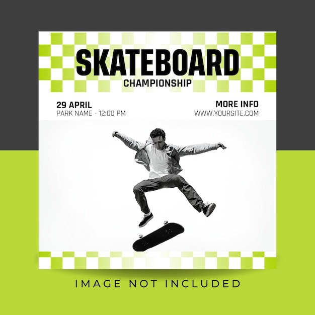 Skateboard-Meisterschafts-Flyer Social-Media-Beitragsvorlage