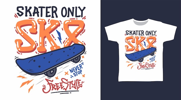 Vektor skateboard sk8 t-shirt kunst modedesigns