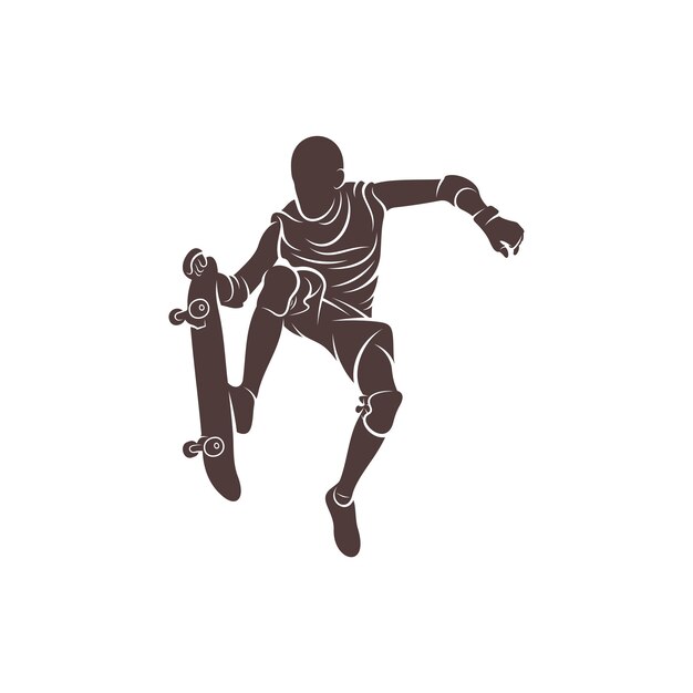 Vektor skateboarder-vektor-illustrationsdesign vorlage für das design des skateboarder-logos