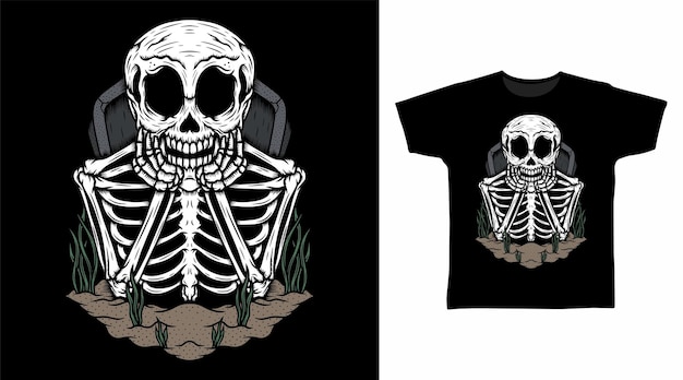 Skelett traurige T-Shirt-Designkonzepte