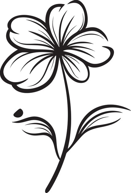 Vektor sketchy blossom icon hand gezeichnetes design symbol künstlerische blumen geste monochrome vektorisierte icon