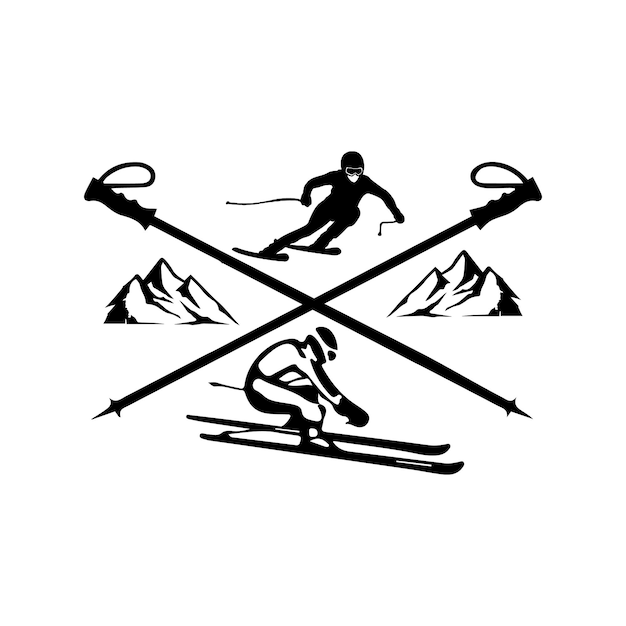 Vektor ski-logo-set-design