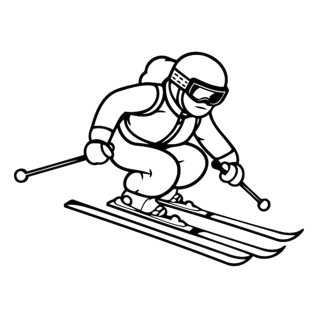 Vektor ski-vektor-symbol karikatur-illustration von ski-ski-vektorsymbolen für das web-design