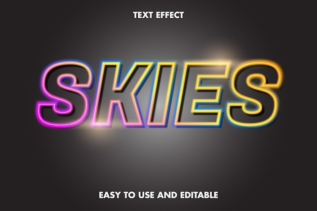 Vektor skies text effekt.