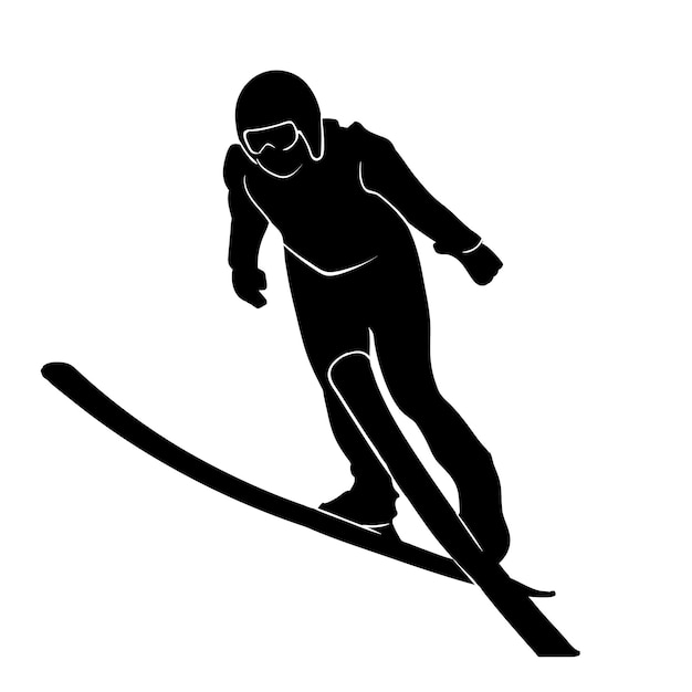 Skispringen-Silhouette-Illustration