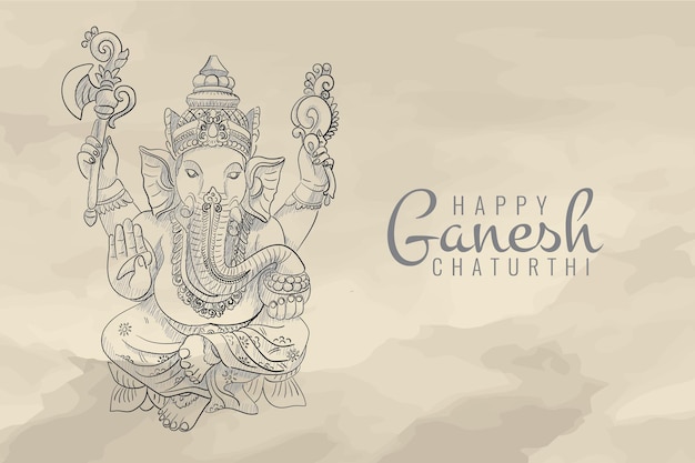 Skizze von lord ganesh chaturthi feier