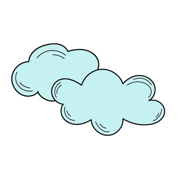 Skizze von wolken. vektor-illustration. wolken-doodle-symbol. einfache handgezeichnete ikone auf weiß