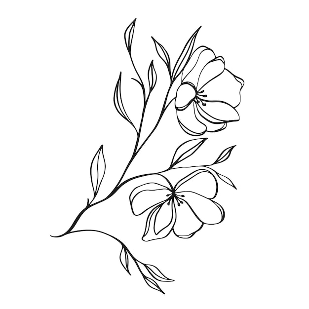 Skizzieren Sie das Blumen-Tatoo-Logo