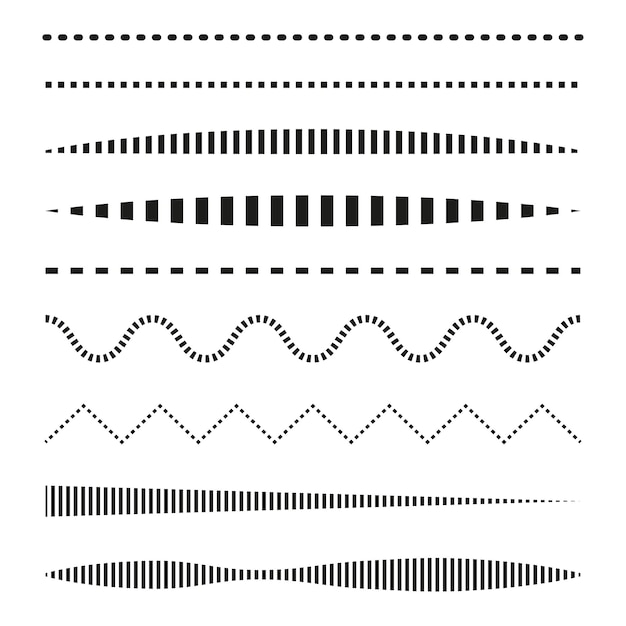 Skizzieren Sie verschiedene Linien für die Papiergestaltung. Vektor-Illustration.