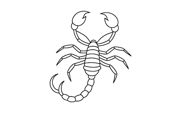 Skorpion-Vektor-Illustration Linienkunst für die Malbuchseite