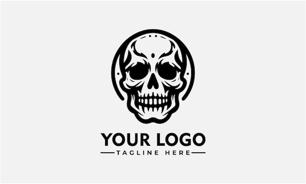 Skull-logo ideal für apparel web und mehr dieses schlanke schädel-logo ist perfekt