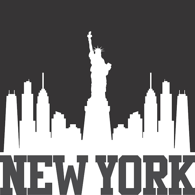 Vektor skyline-silhouette-design-vorlage von new york city