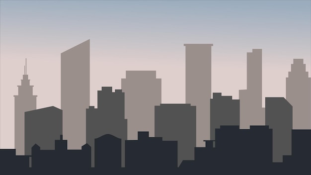 Skyline-silhouetten-vektordesign der innenstadt