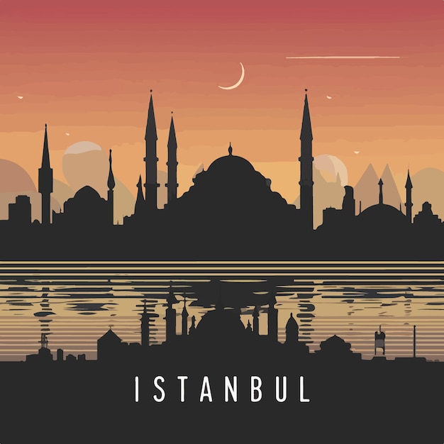 Skyline-vektor der stadt istanbul