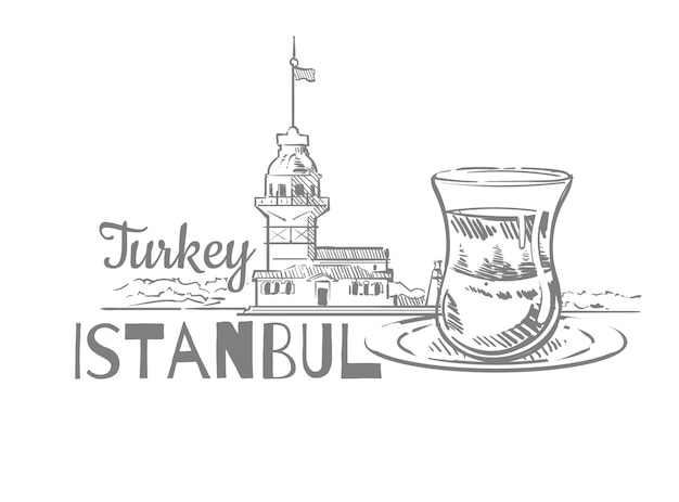 Skyline von istanbul türkeiistanbul moschee mit glühwein