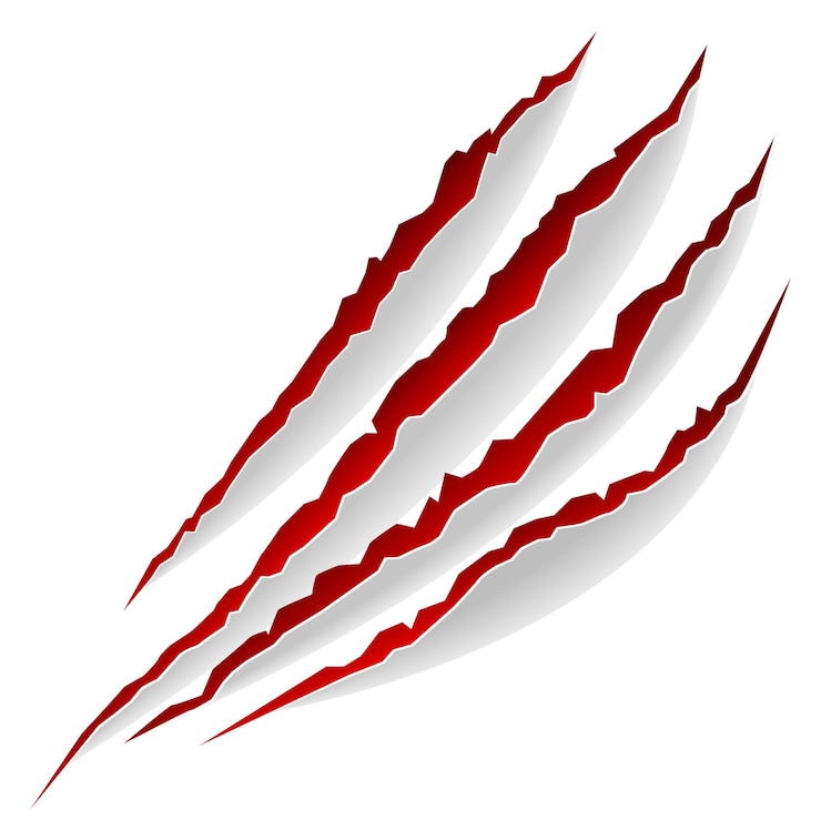 Vektor slash-cut-kratzer realistische kratzspuren von monstern
